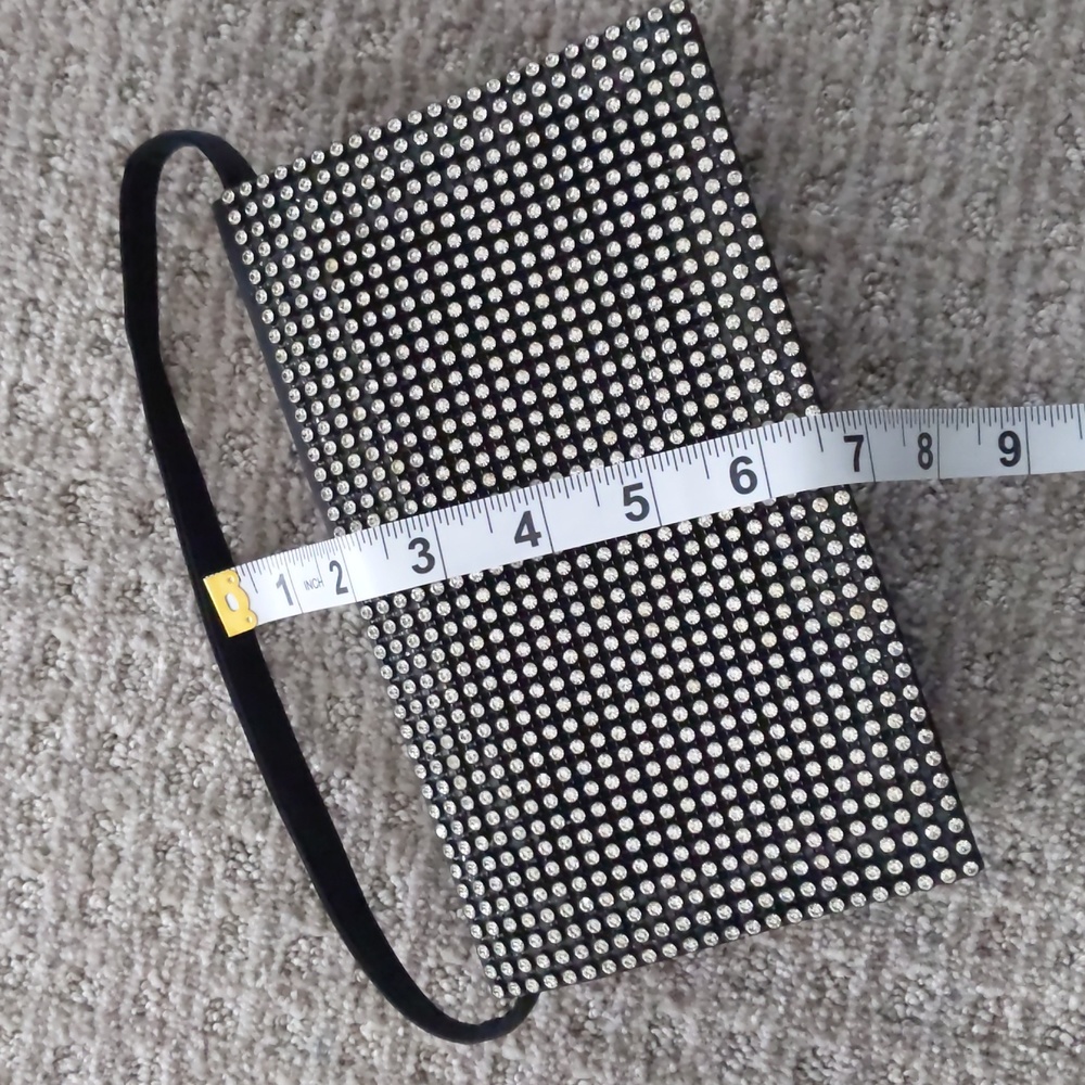 Black Rhinestone Mesh Evening Clutch - Picture 4 of 9